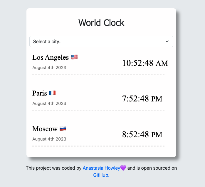 World Clock app preview